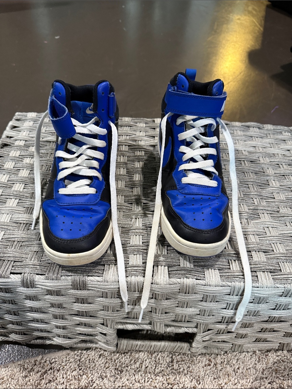 Kids Blue and Black High-Top Sneakers 6y